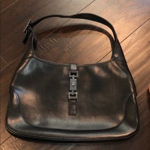 Gucci vintage black leather purse